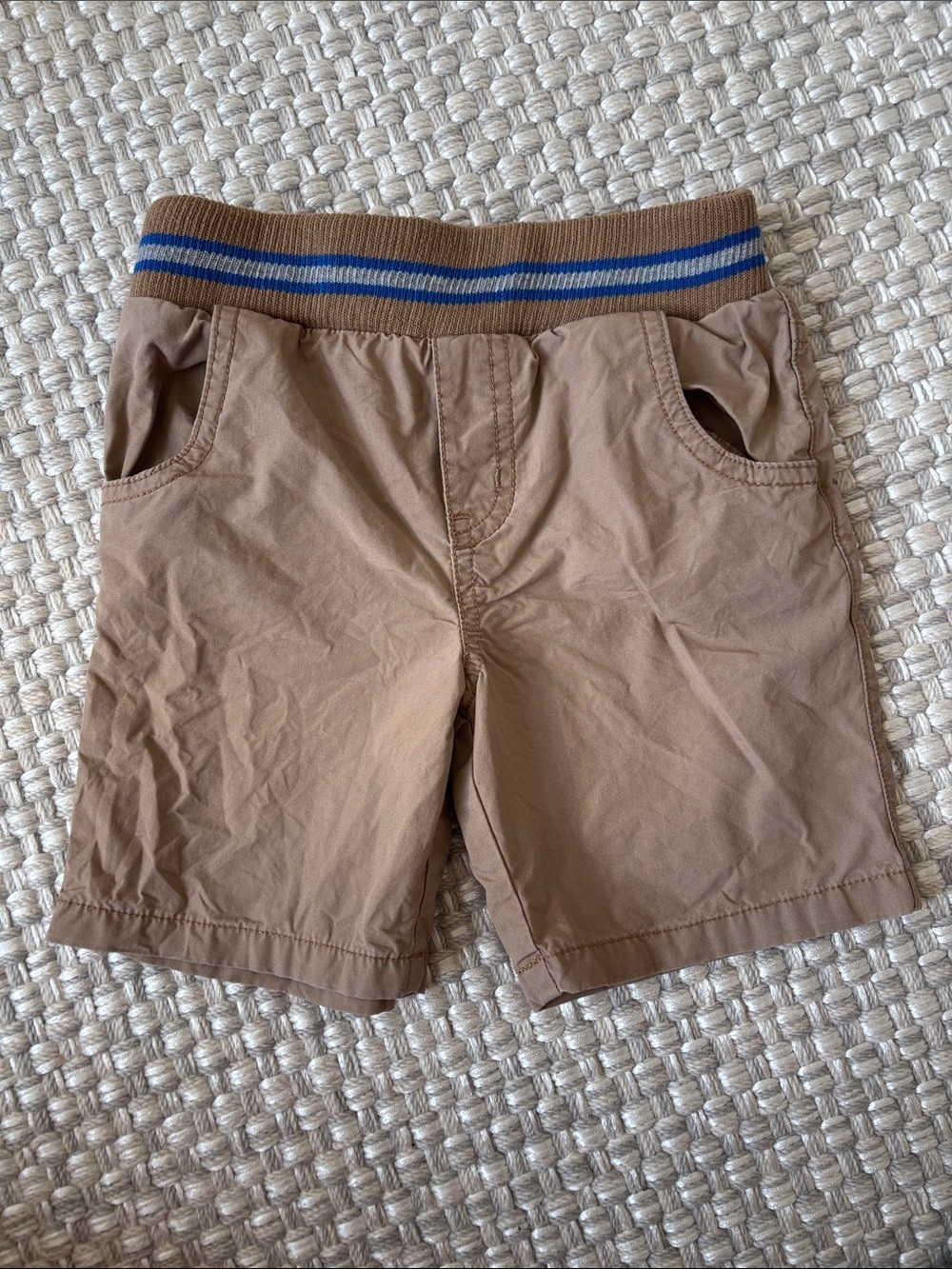 Boy's Casual Tan Elastic-Waist Shorts